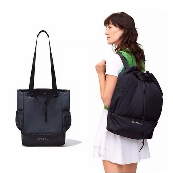 Beyond Yoga Handbags - NWT Beyond Yoga Convertible Gym Black Backpack